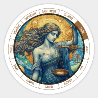 ZODIAC Libra - Astrological LIBRA - LIBRA - ZODIAC sign - Van Gogh style - 4 Sticker